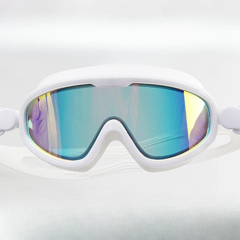 Fashionable Big Frame Myopia Swim Goggles with High-definition Electroplating Anti-fog Coating for Men and Women