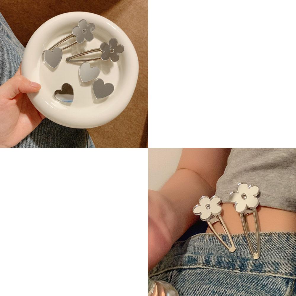 New Instagram Mirror Love Flower Hair Clip Fashion Simple Duck Mouth Clip Temperament All Go With Hair Clip Hair Accessories