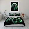 Glowing green roaring bear. Bedding sets Duvet cover sets Duvet covers Pillowcases(1*Duvet Cover 2*Pillowcases without duvet insert)