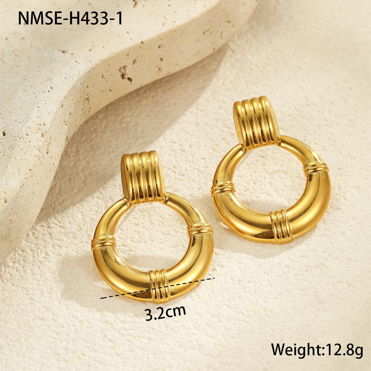 GEMCHIC Women s Geometric Color Block Hoop Earrings 18K Gold Plated Stainless Steel Fashion Statement Jewelry 18K