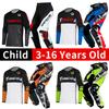 Set completo abbigliamento motocross per bambini Kit Maglia Pantaloni Youth bambino verde Moto nero 3 4 5 6 7 8 9 10 anni Tuta fuoristrada blu arancio Enduro cross ragazzo ragazza