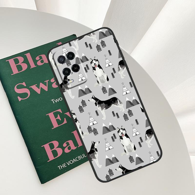 Alaskan Husky Dog Cute Puppy Case For Oppo A96 A76 A16 A15 A17 A52 A72 A54S A57S A58 A78 A98 A57 A77 A54 A74 A94 Cover