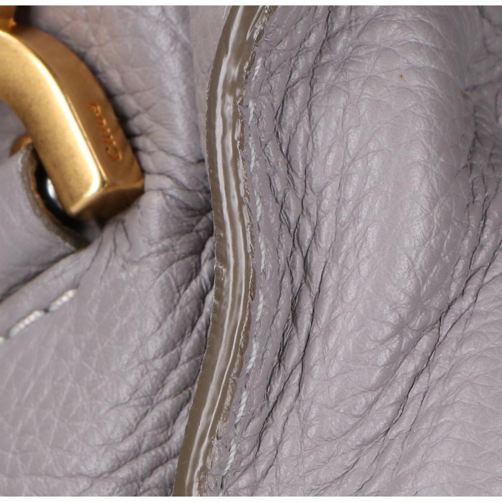 CHLOE Marcy Medium Grained Leather 2-Way Shoulder Bag Handbag grayUsed