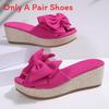 Summer Butterfly Bow Platform Slides With Rubber Sole For Womens Casual Comfort