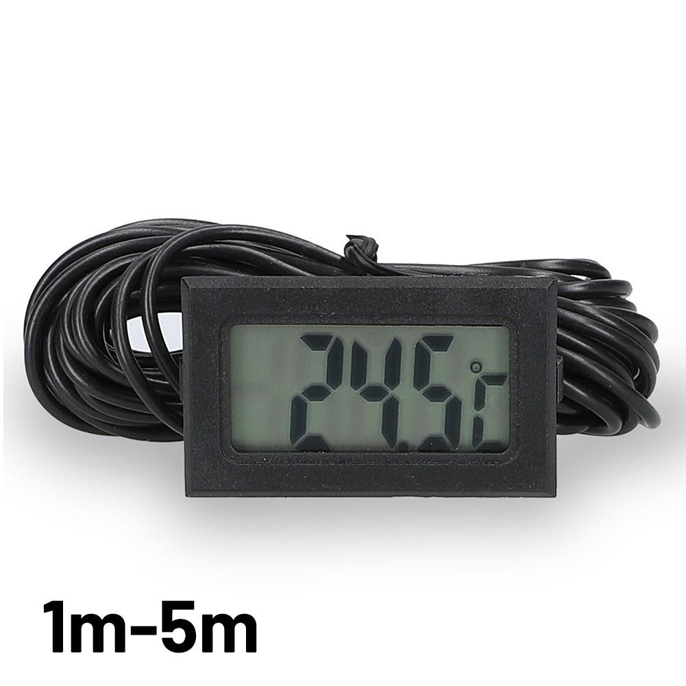Mini Thermometer Temperaturanzeige Digital mit Fühler 1m - 5m schwarzes Kabel