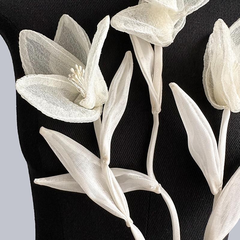 2 ks DIY Květ Magnólie Oblečení Nášivka Doplňky Svetr Šaty Dekorace Aplikace