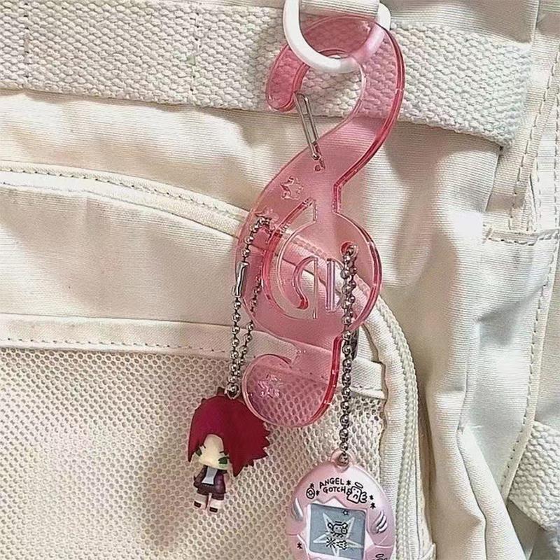 Cartoon Cute Musical Notes Carabiner Ins Acrylic Mobile Phone Pendant Backpack Hanging Handbook Decoration Gifts