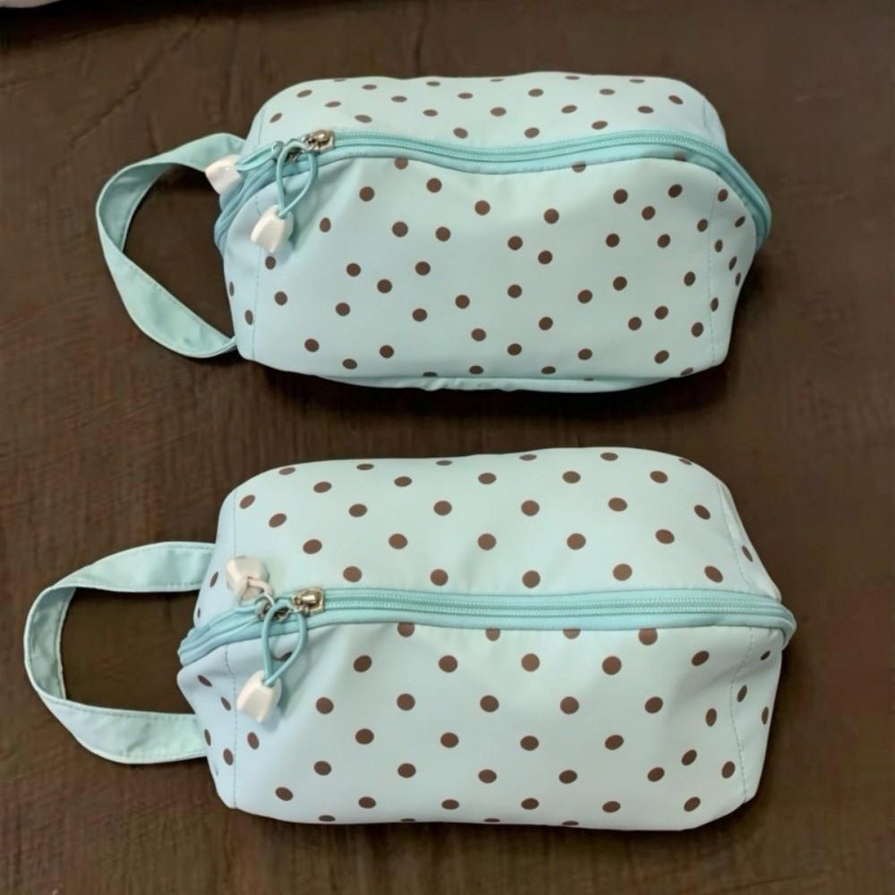 Large Capacity Polka Dot Makeup Bag Portable Toilet Bag Fashion Cosmetic Bag Women Outings
