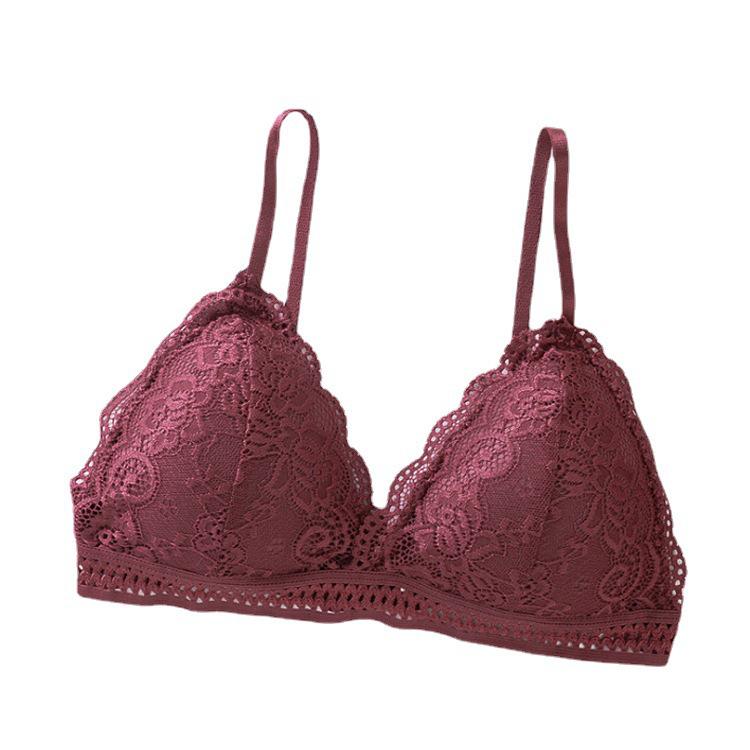 Sutien Triunghi Push-up Dantelă Franceză: Fără fir, Sexy, Stil Pasiune Pură pentru Femei