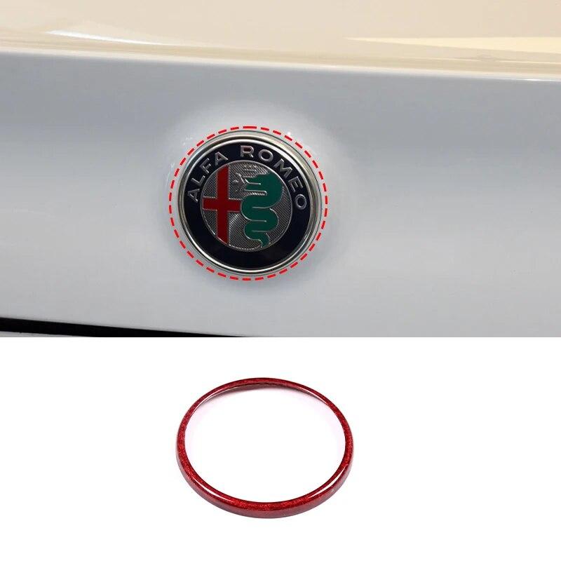 Real Carbon Fiber For Alfa Romeo Giulia Stelvio Car Rear Logo Circle Cover Trim Sticker Car Exterior Accessories