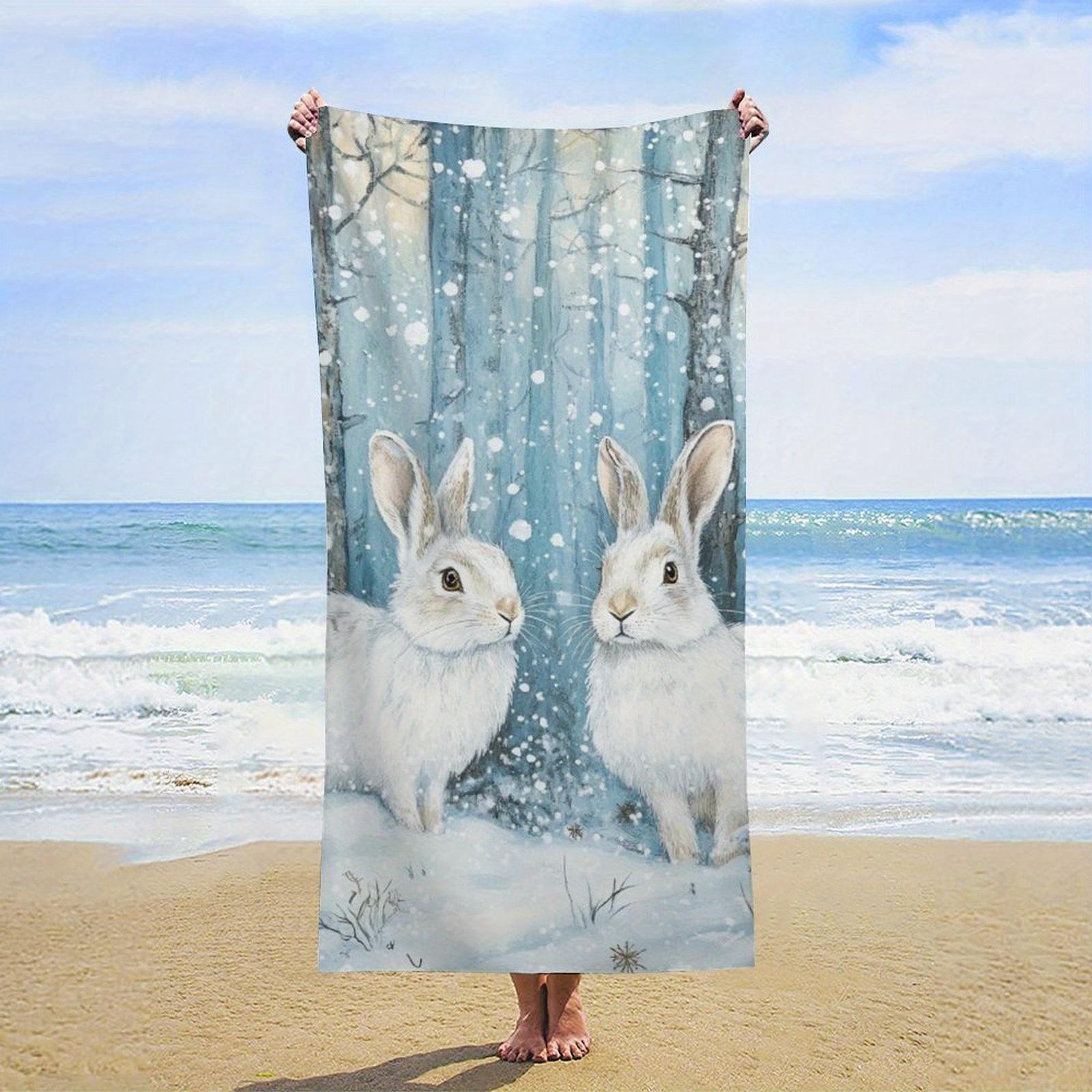 Textilien Winter Rabbits Designed Large Towel Beach Towel Sport Towel, Super Absorbent, Quick-Dry,Sport Towel Bath Towel,Fashionable Beach