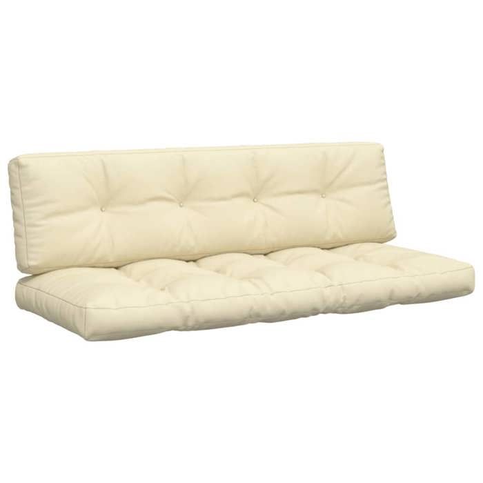 VidaXL Coussins de palette lot de 2 crème tissu 360823