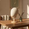 Fabric Mannequin Head with Wooden Stand Freestanding Wood Base Countertop