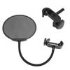 Microphone AntiSpray Filter Mesh Clip Flexible Neck Microphone Wind Screen Black(Black )