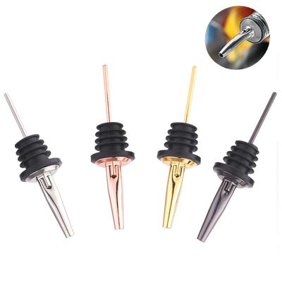 16Pcs Liquor Pourers, Stainless Steel Black/Rose Gold/Silver Liquor Bottle Pourers for Alcohol, Bar Accessories Pour Spouts