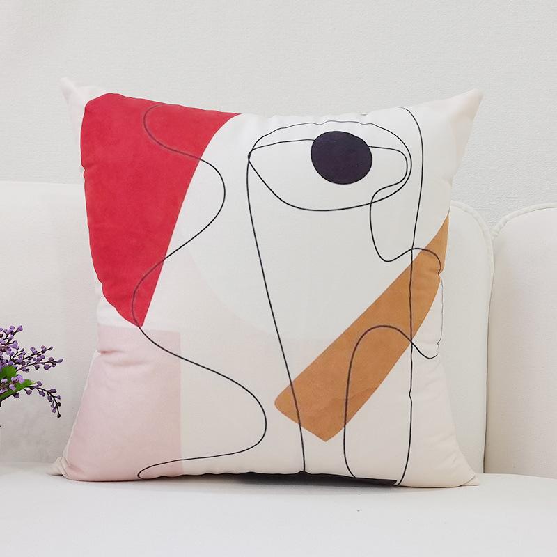 Nordic New Geometric Pillowcase Abstract Print Simple Bedside Sofa Car Cushion Pillowcase Does Not Include Pillow Core