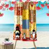 Asciugamano da Spiaggia con Stampa Cartone Animato Pingu, Asciugamano Grande Morbido Asciugatura Rapida per Spiaggia Campeggio Nuoto