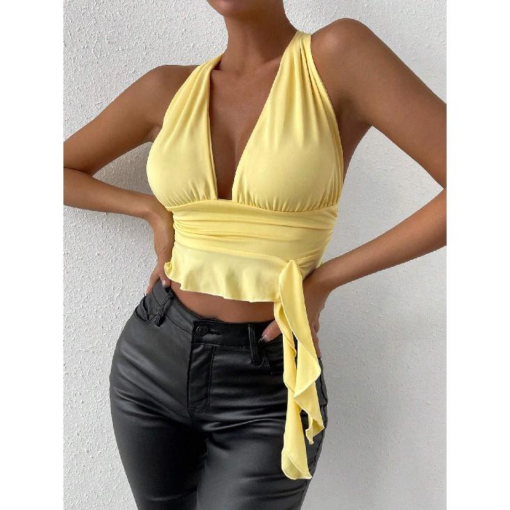 Neues Sommer Lässiges Temperament Slim Fit Sexy Weste T-Shirt Ärmellos Träger Vielseitiges Top Trägerlos Damen