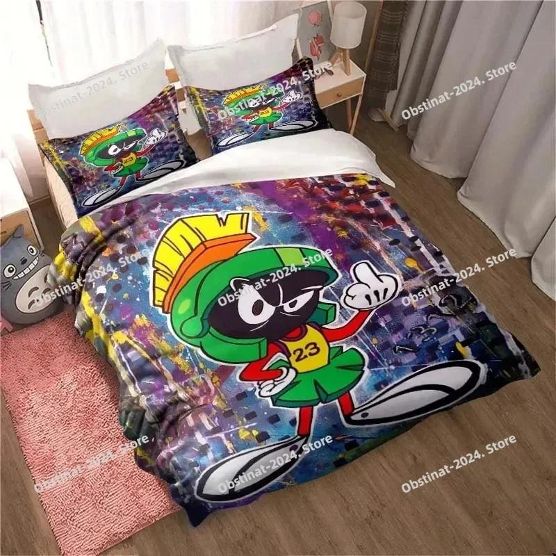 3D Spel Marvin de Marsiaan Cartoon Beddengoed Set Print Beddengoed Set Met Kussensloop Bed Dekbedovertrek Enkel Dubbel Queen Super King Maat
