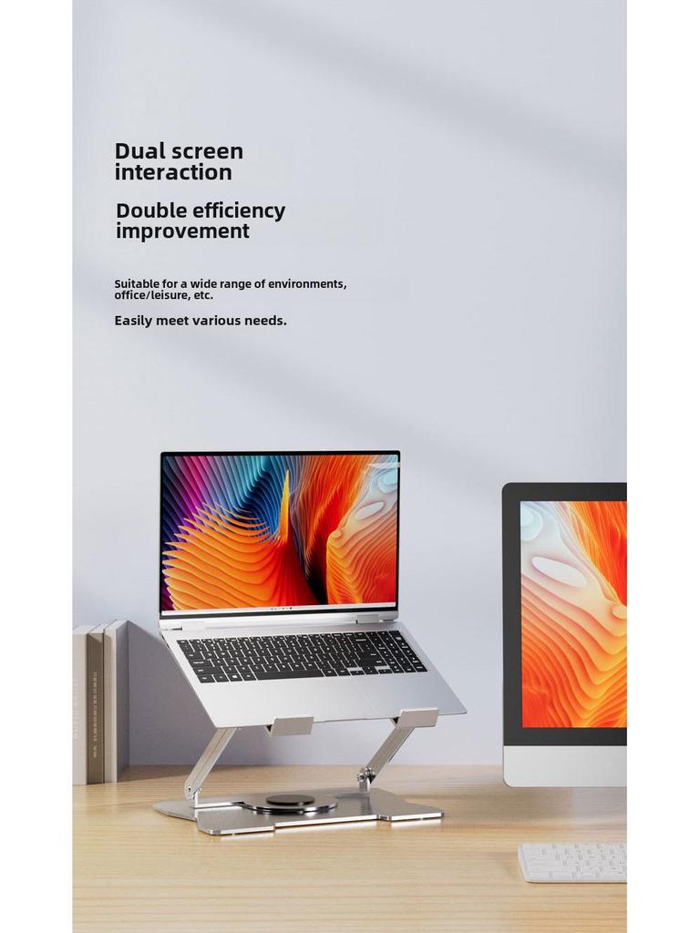 Suport pentru laptop pentru jocuri: Suport de răcire din metal reglabil cu rotație de 360° și reglare pe înălțime