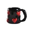Creative High-End Black Heart Couple Ceramic Coffee Mugs