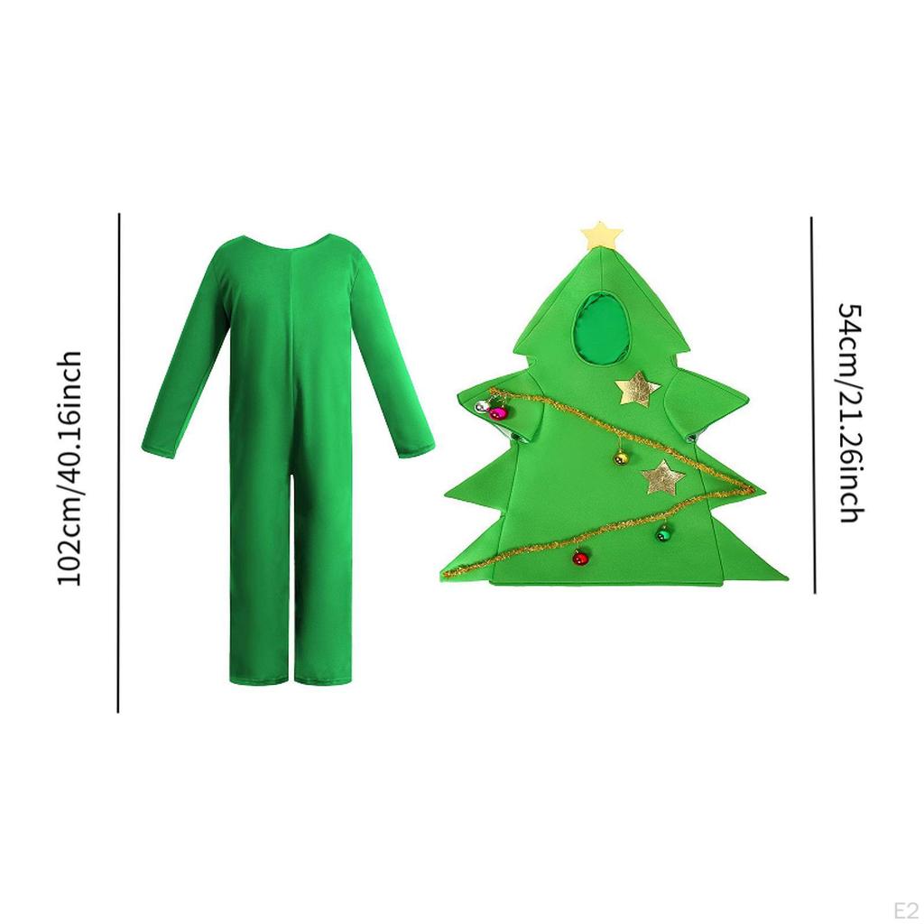 Christmas Costume with Jumpsuit Decoration Apparel Xmas Tree Outfit for Festive