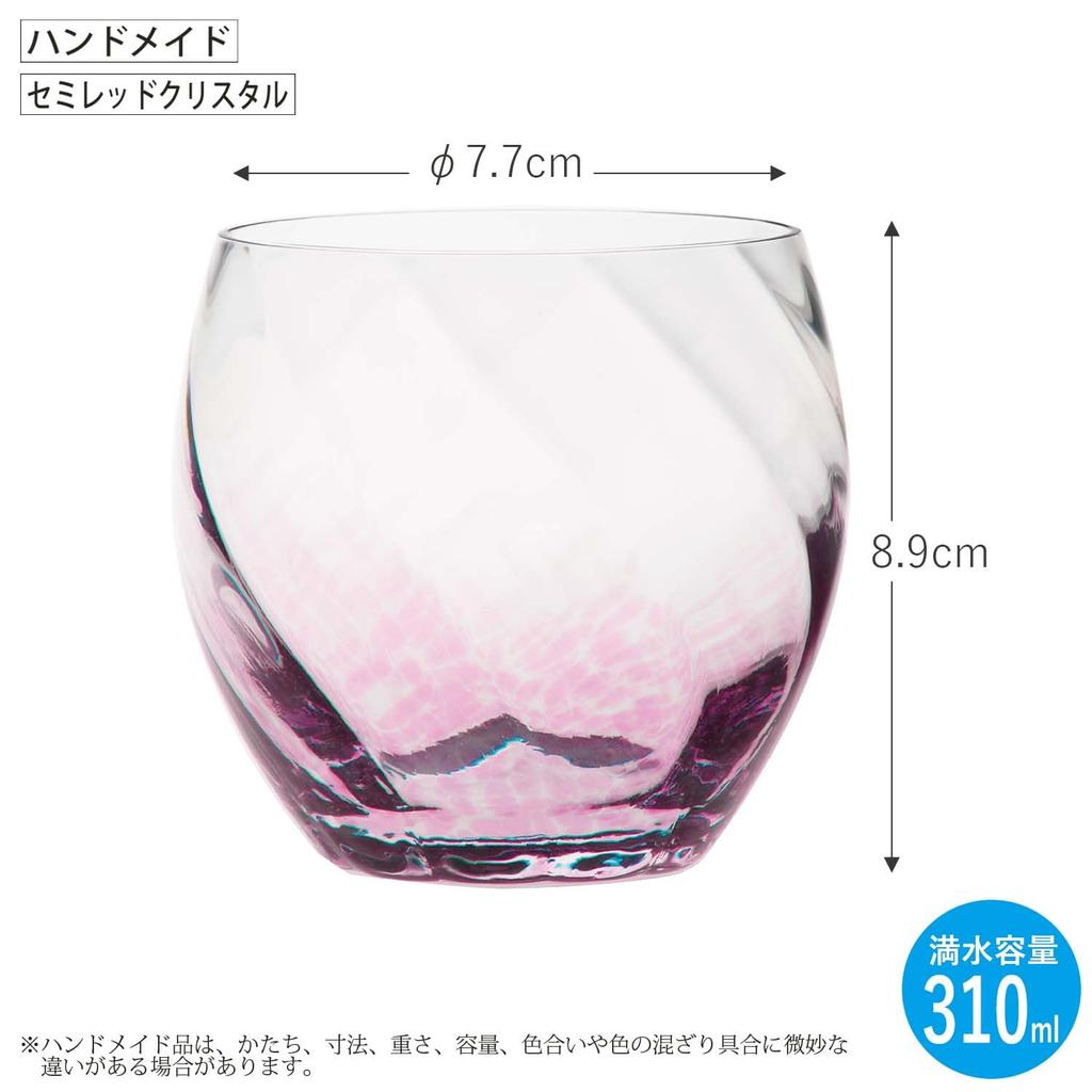 Toyo Sasaki Glass CORROT Diagonal 10089 Made in (Pink) [Handmade Glass, Japan, 310ml]