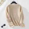 Autumn Winter Vintage Loose Knitwear Sweater Long Sleeve Solid Color Pullover O Neck Top