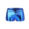 Sexy Men Boxers Shorts Low Waist Male Panties Legs Slit Underpants Imitation Leather Exotic Stage Show Night Club Gay Underwear