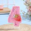 Pink Heart Strawberry Number Candles: Creative Children's Birthday Cake Decorations 0-9