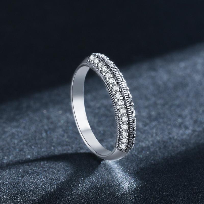 MODIAN Inel vintage Sparkling Clear CZ Inele de degete stivuibile din argint 925 pentru femei Bijuterii fine