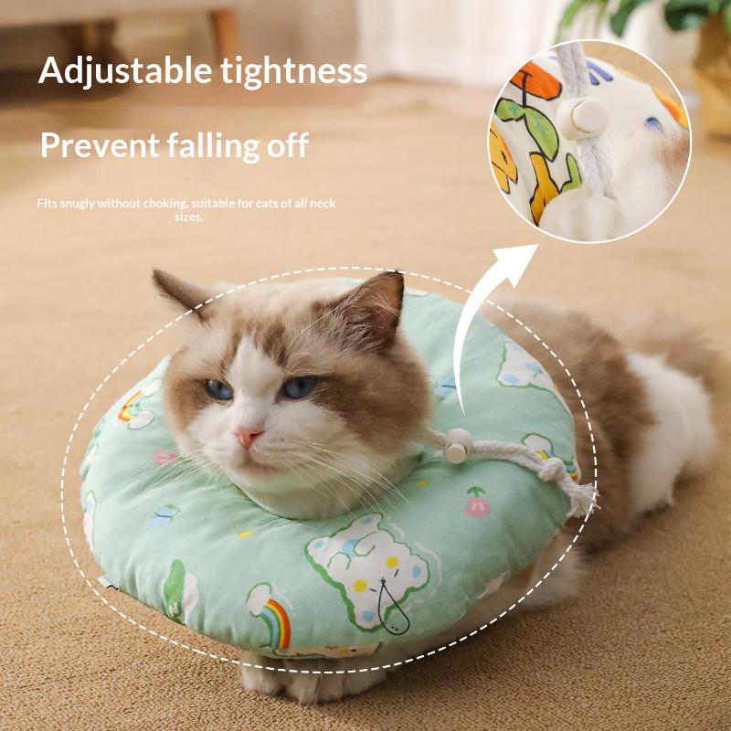 Sweet Donuts Cat Round Pillow Collar Pet Dog Neck Cone Recovery Collar For Anti-Bite Lick Surgery Cat Accessories Pet Collars