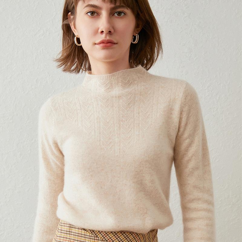 Semi-turtleneck sweater female slim autumn and winter new inner bottoming shirt long-sleeved pullover knitted sweater