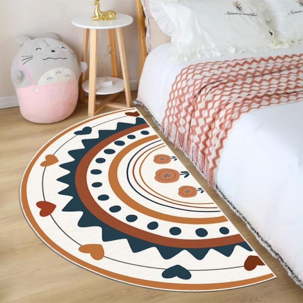 Rainbow Semi-Circular Carpet Non-Slip Noise Reduction Bedroom Bedside Rugs Entryway Door Mat Home Decoration