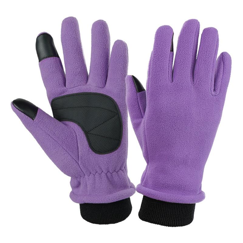 Winter Warm Gloves Fleece Double Thickened Coldproof Gloves Student Riding Electric Bike Bike Fleece Gloves