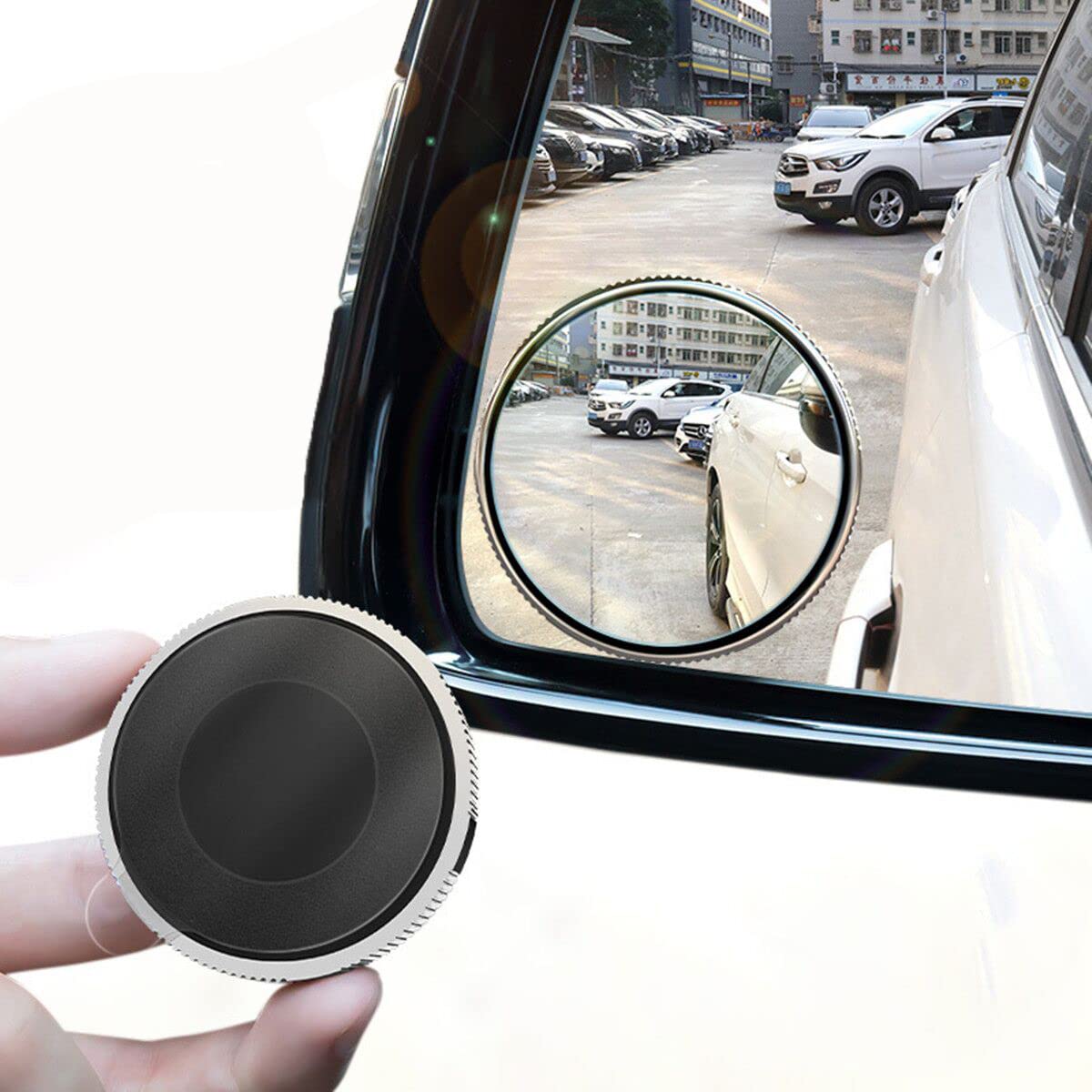 

Auxiliary Mirror for Cars, Helical Suction Cup Type, Side Mirror, 360° Adjustable Angle, Round серебряный