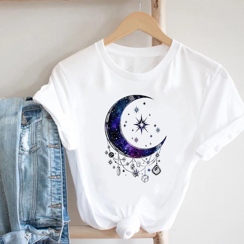 Women's Geometric Floral Print European and American Clothing Short Sleeve T-shirt Women Clothes  Tops  Harajuku