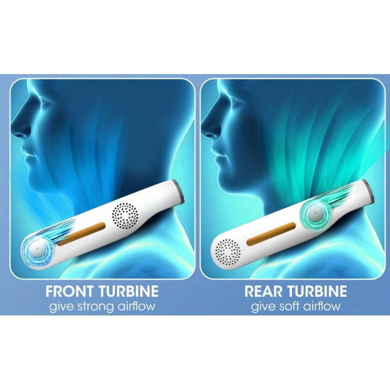 1pc Hands-Free Portable Neck Fan - Rechargeable, Bladeless, 3 Speeds, 360° Cooling, USB Wearable