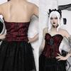 Ladies Lace Pattern Strapless Vest Elastic Rope Corset with Adjust Rope Universal Women Banquet Dress Shirt Coat Corset