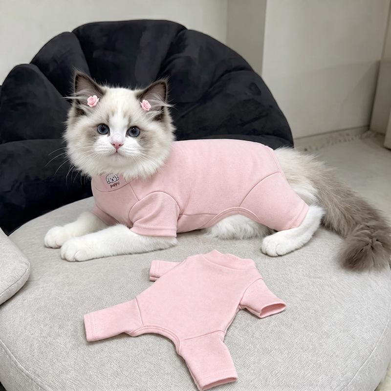 Dog German velvet warm four-legged clothes autumn and winter than bear teddy small dog cat pet bottoming shirt loungewear