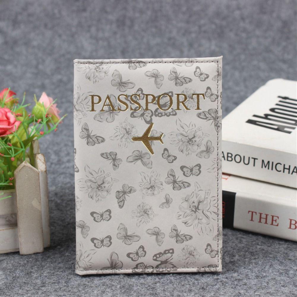 Portable Butterfly Print Passport Holder Multi-function Waterproof Passport Cover PU Leather Credit Card Case Travel