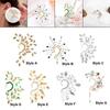 Ear Cuff Cartilage Earring Designed with Floral Green System Style Clip on Wrap for