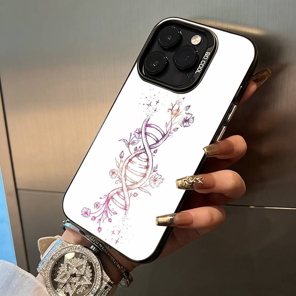 

S-Science DNA Biology Phone Case For IPhone17 16 11 12 13 14 15 16 Pro Max Plus Cover Colored Silver Funda Bumber iPhone16E