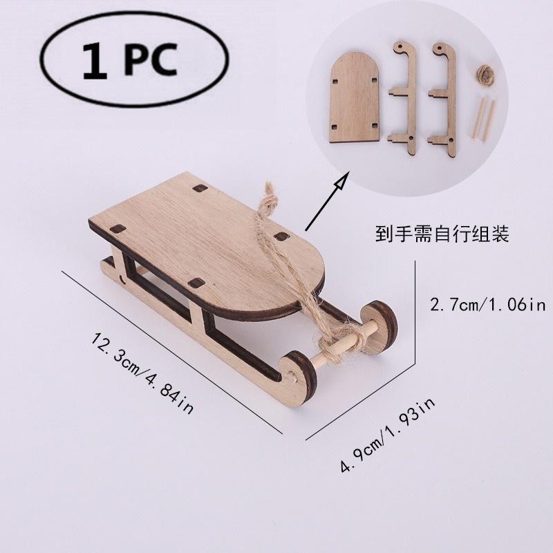 Christmas Wooden Elf Fairy Door Kit Tiny with Christmas Decoration Accessories for Mini House Furniture Christmas Decoration