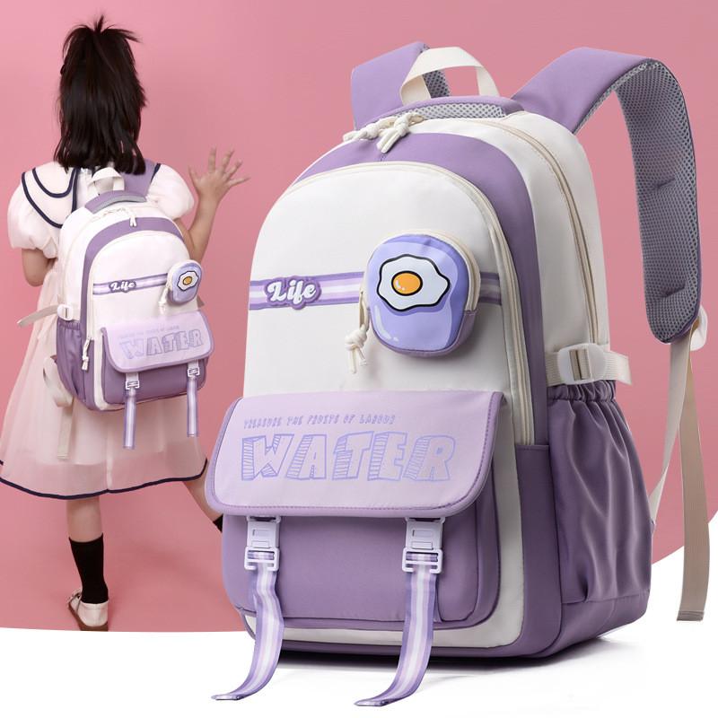 Stylish Spacious New Nylon Backpack For High School And Middle School Students In Purple Pink Green Khaki Black