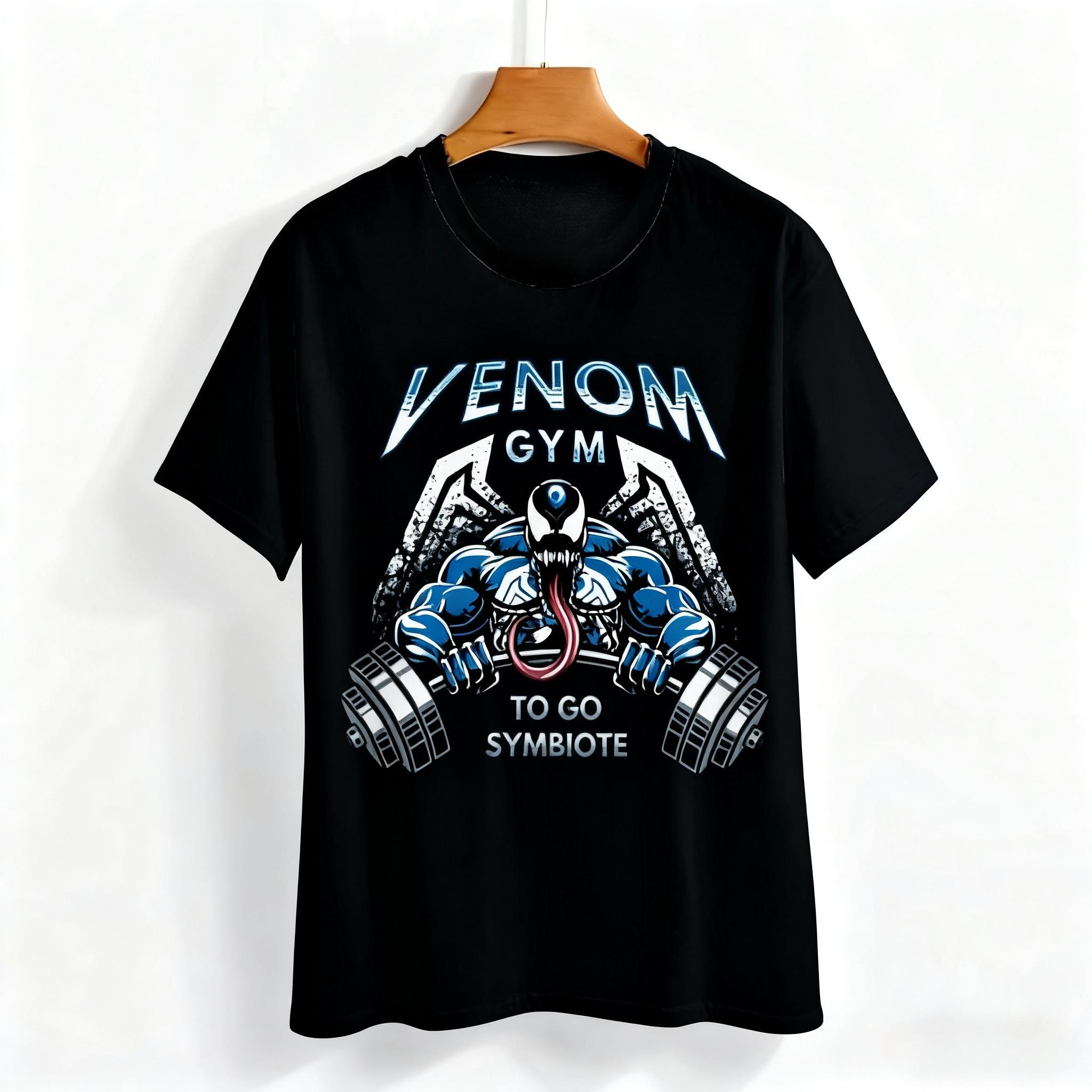 

Оригинальная 2026 Новая футболка Venom Sport Fitness с принтом Высокое качество Модная больших размеров Мужская футболка с коротким рукавом Свободная Спортивная футболка 4XL