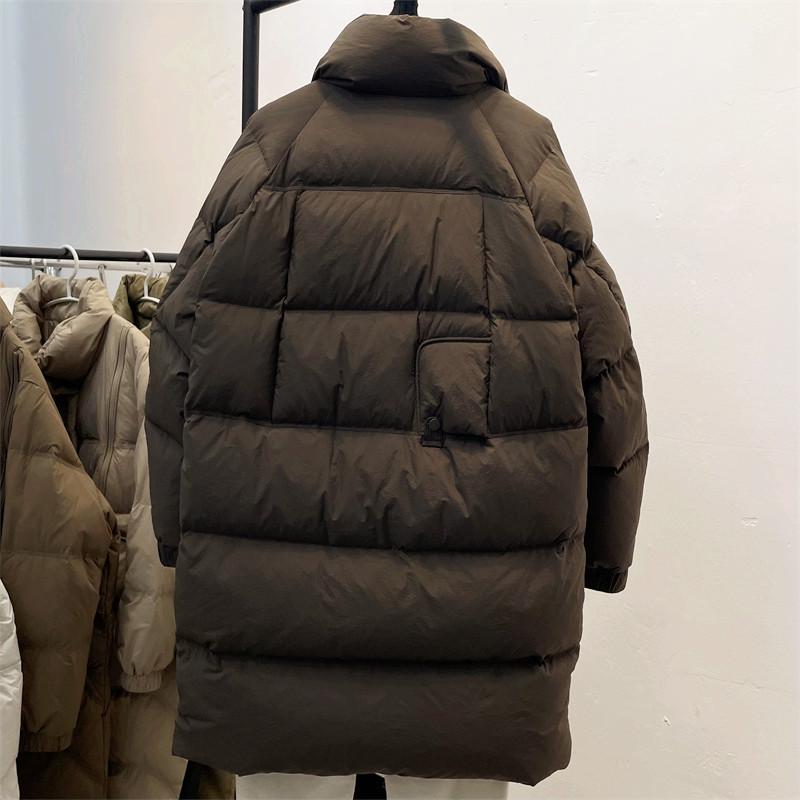 Autumn Winter Down Jacket Women's Mid Length Stand Up Collar Thickened Jackets