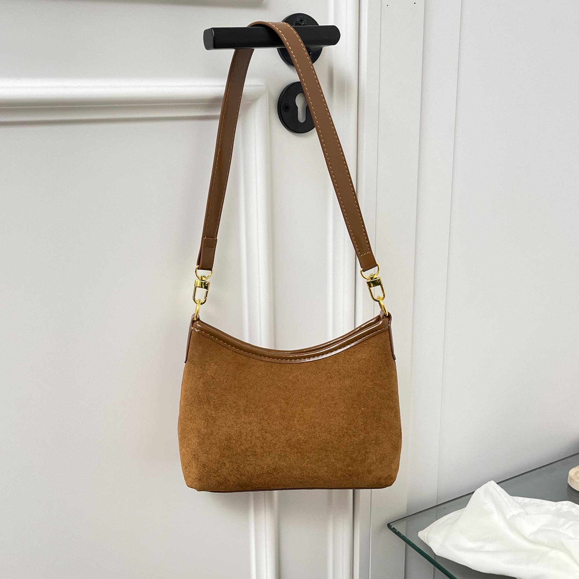 

Leopard Print Suede Velvet Women s Handbag with Double Straps