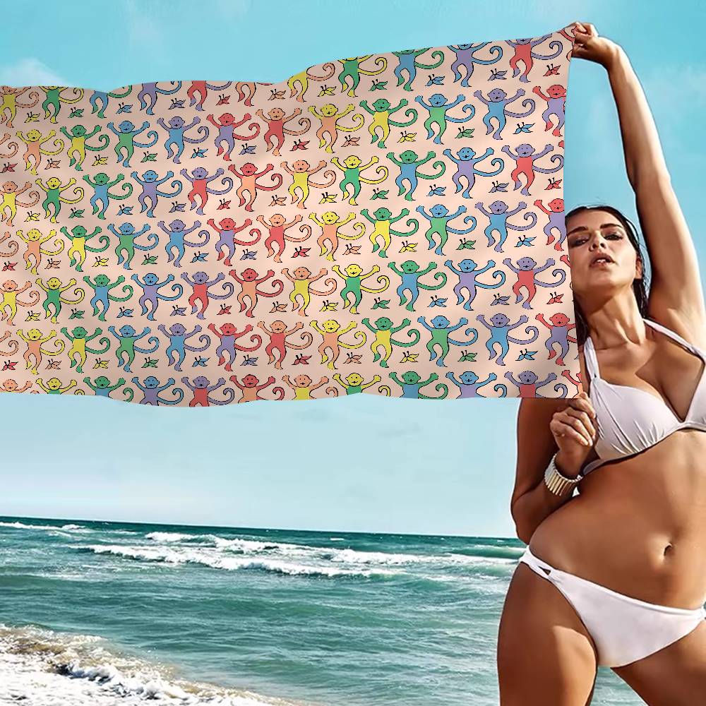 R-Roller R-Rabbit Monkey Microfiber Beach Towel Absorbent Quick Dry Soft Yoga Swimming Resort Mountain Climbing Towel