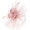 Chapeaux Fascinators Toyvian pour Femmes Chapeau Cocktail Tissu Maillé pour Fête de Thé avec Pince à Cheveux et Bandeau Rose Nude Accessoire pour Occasion Spéciale